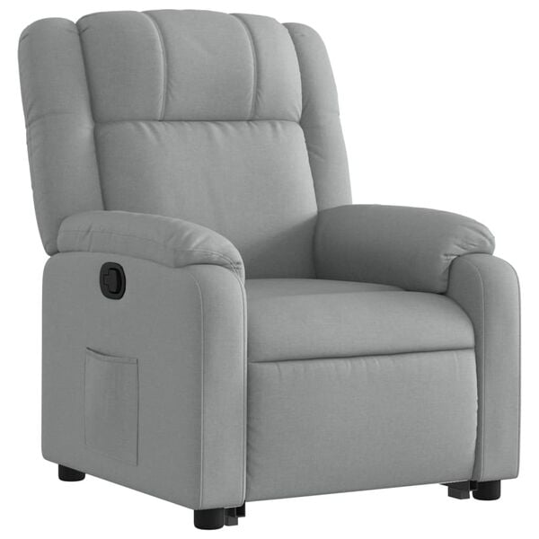 vidaXL Stand up Recliner Chair Light Grey Fabric