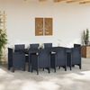 vidaXL Garden Dining Set 9 pcs Anthracite Polypropylene