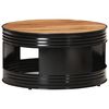 vidaXL Coffee Table | Black | Solid Acacia Wood | Medium | Round