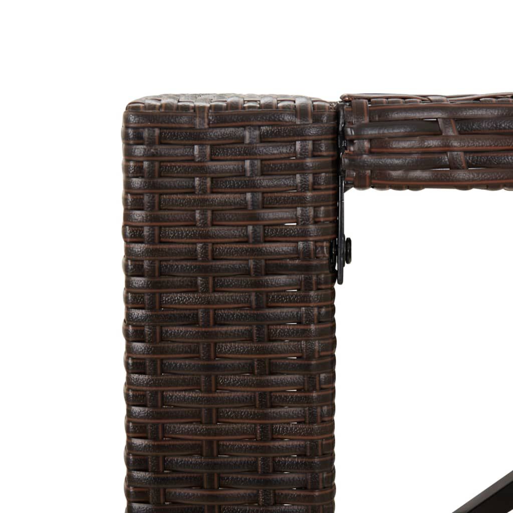 vidaXL Bar Table with Glass Top Brown 105x80x110 cm Poly Rattan