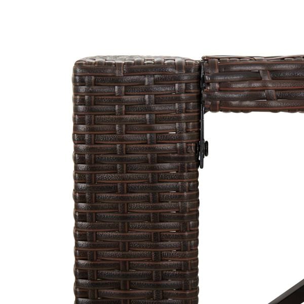 vidaXL Bar Table with Glass Top Brown 105x80x110 cm Poly Rattan