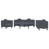 vidaXL 3 Piece Sofa Set with Pillows Dark Grey Velvet