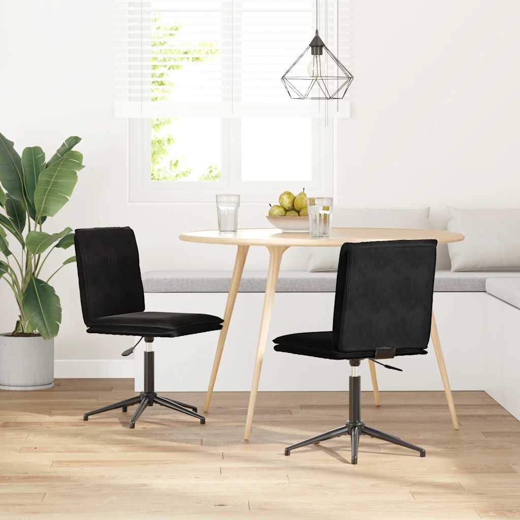 vidaXL Dining Chairs 2 pcs Black Velvet