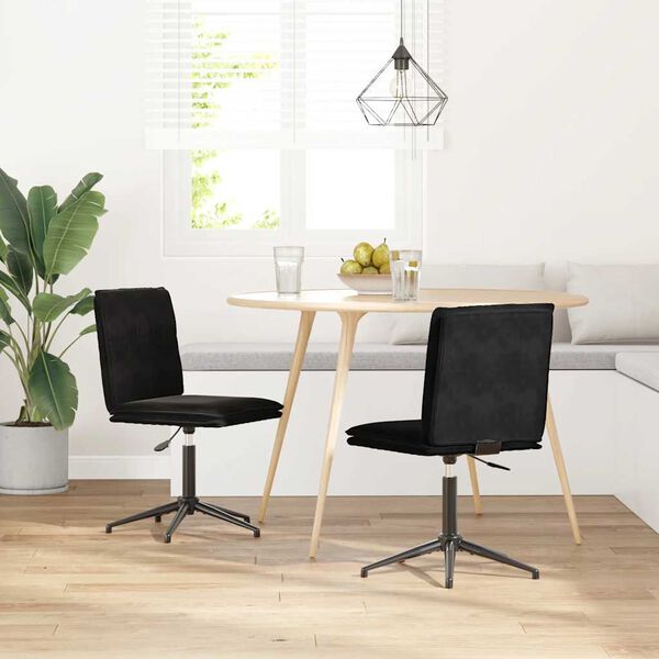 vidaXL Dining Chairs 2 pcs Black Velvet