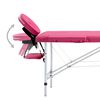 vidaXL Foldable Massage Table 4 Zones Aluminium Pink