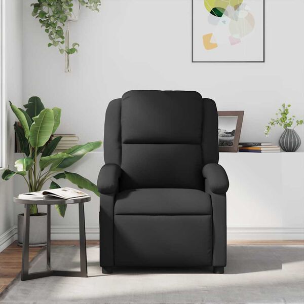 vidaXL Recliner Chair Black Real Leather