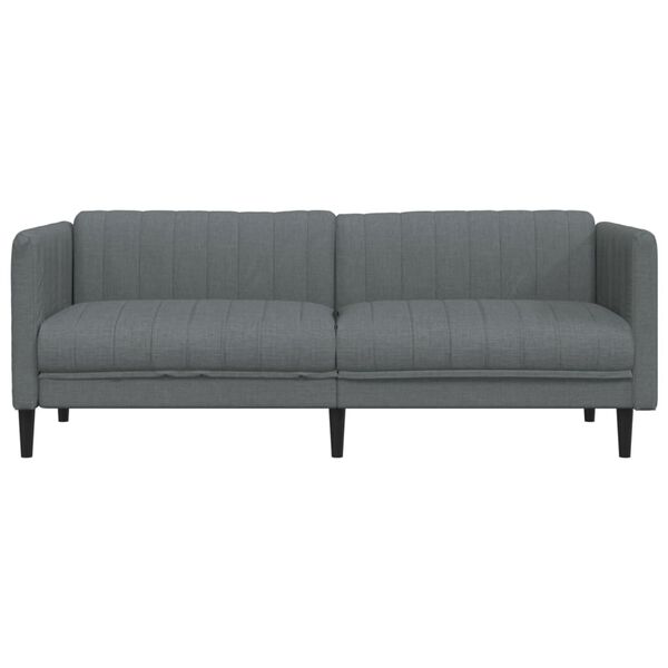vidaXL Sofa 3-Seater Dark Grey Fabric