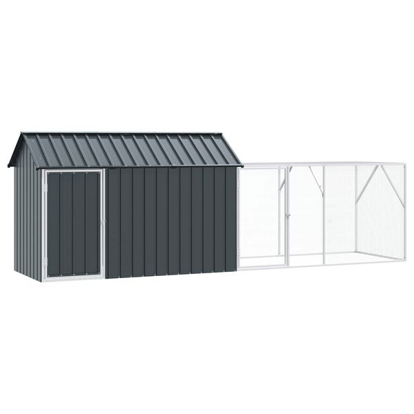 vidaXL Bird Cage Anthracite 416.5 x 103 x 142 cm Galvanised Steel