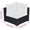 vidaXL 5 Piece Garden Lounge Set with Cushions Poly Rattan Black
