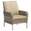 vidaXL Garden Chair with Footstool Light Brown Poly Rattan