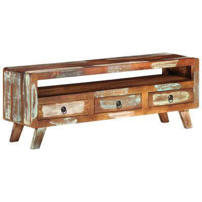 vidaXL TV Cabinet Multicolour 110x30x40 cm Solid Reclaimed Wood