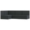 vidaXL 4 Piece Garden Lounge Set with Cushions Black Poly Rattan