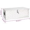 vidaXL Storage Box Silver 80x39x30 cm Aluminium