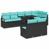 vidaXL Garden Sofa Set with Cushion 9 pcs Black Poly rattan