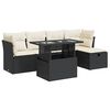 vidaXL 6 Piece Garden Sofa Set with Cushions Black Poly Rattan