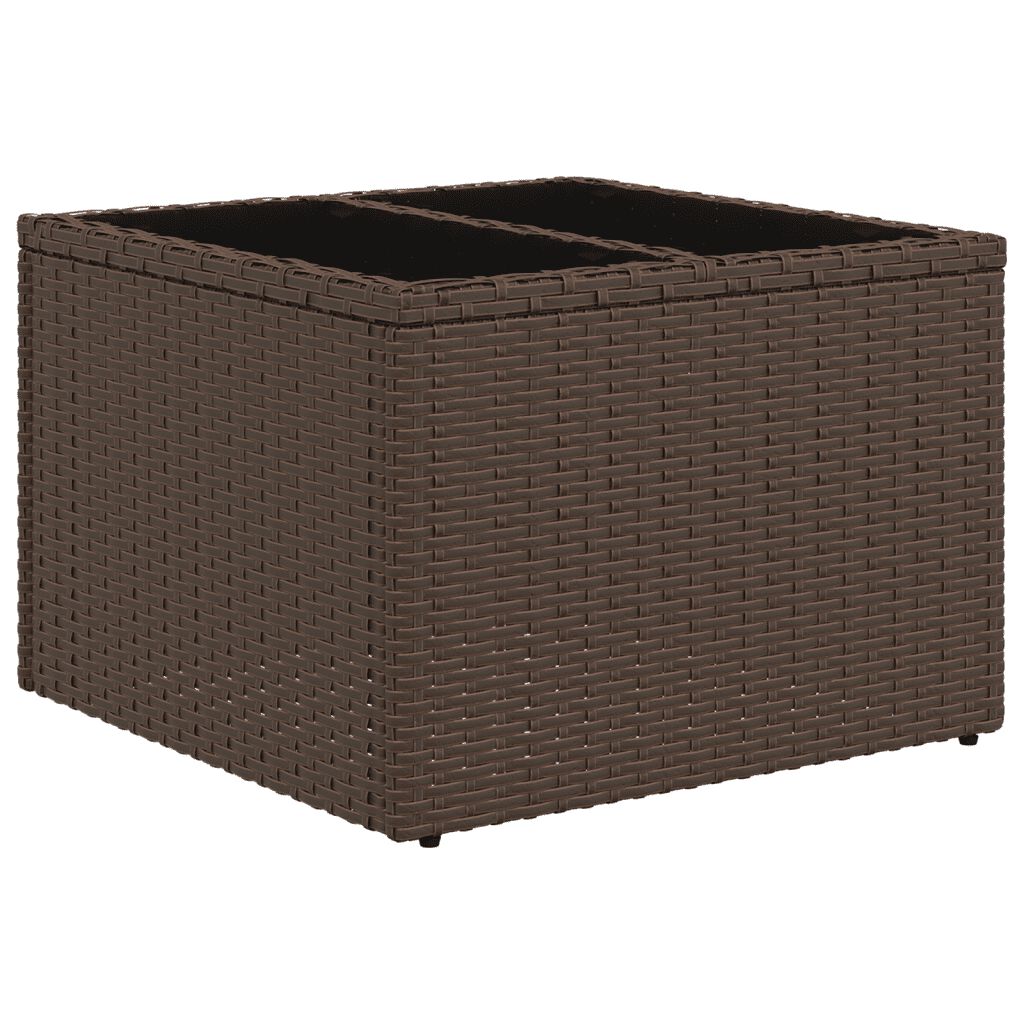 vidaXL 7 Piece Garden Sofa Set with Cushions Brown Poly Rattan