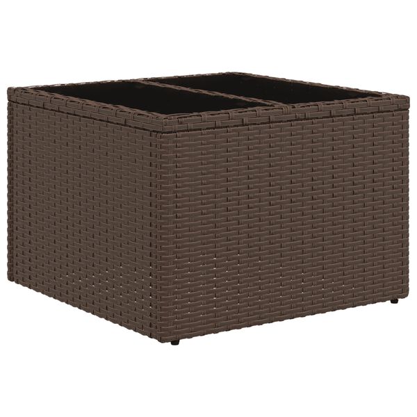 vidaXL 7 Piece Garden Sofa Set with Cushions Brown Poly Rattan