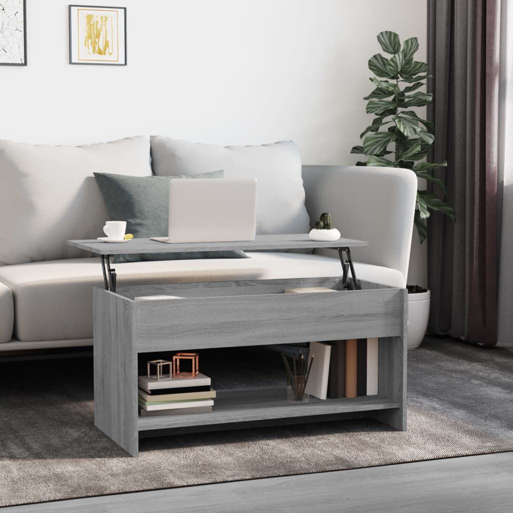 vidaXL Coffee Table Grey Sonoma 102x50x52.5 cm Engineered Wood