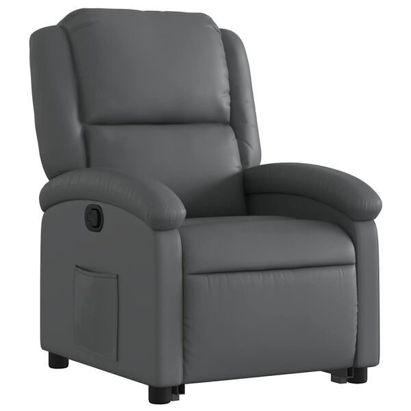 vidaXL Stand up Recliner Chair Grey Faux Leather