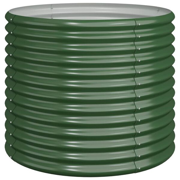 vidaXL Garden Planter Powder-coated Steel 80x80x68 cm Green