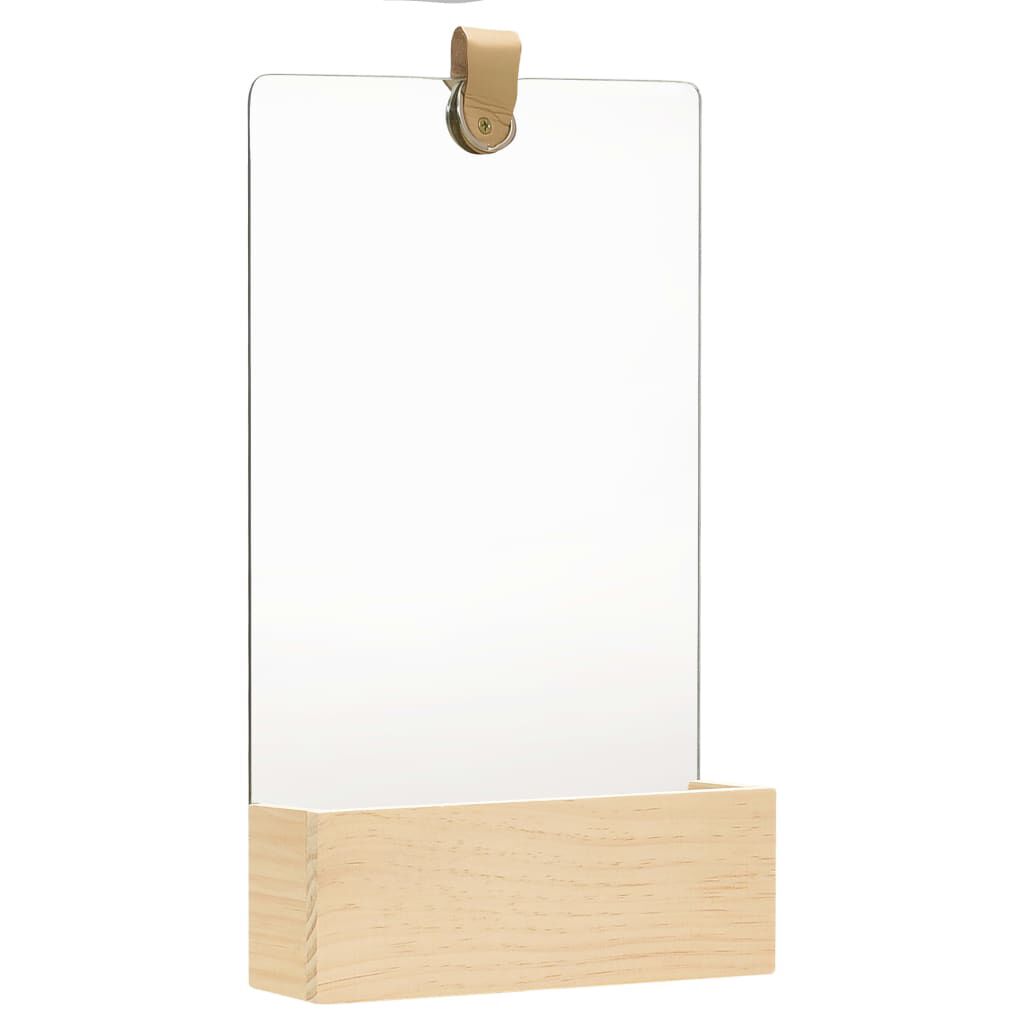 vidaXL Wall Mirror Solid Pinewood 23x39.5 cm
