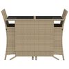 vidaXL 3 Piece Bistro Set with Cushions Beige Poly Rattan