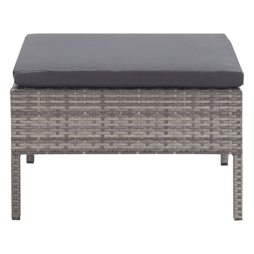 vidaXL 5 Piece Garden Sofa Set with Cushions Poly Rattan Grey