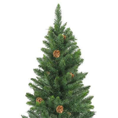 vidaXL Artificial Christmas Tree with Pine Cones Green 210 cm