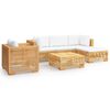 vidaXL 6 Piece Garden Lounge Set with Cushions Solid Wood Teak