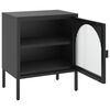 vidaXL Nightstand Black 50x35x60 cm Glass and Steel