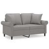 vidaXL 2-Seater Sofa with Pillows&Cushions Light Grey 120 cm Fabric