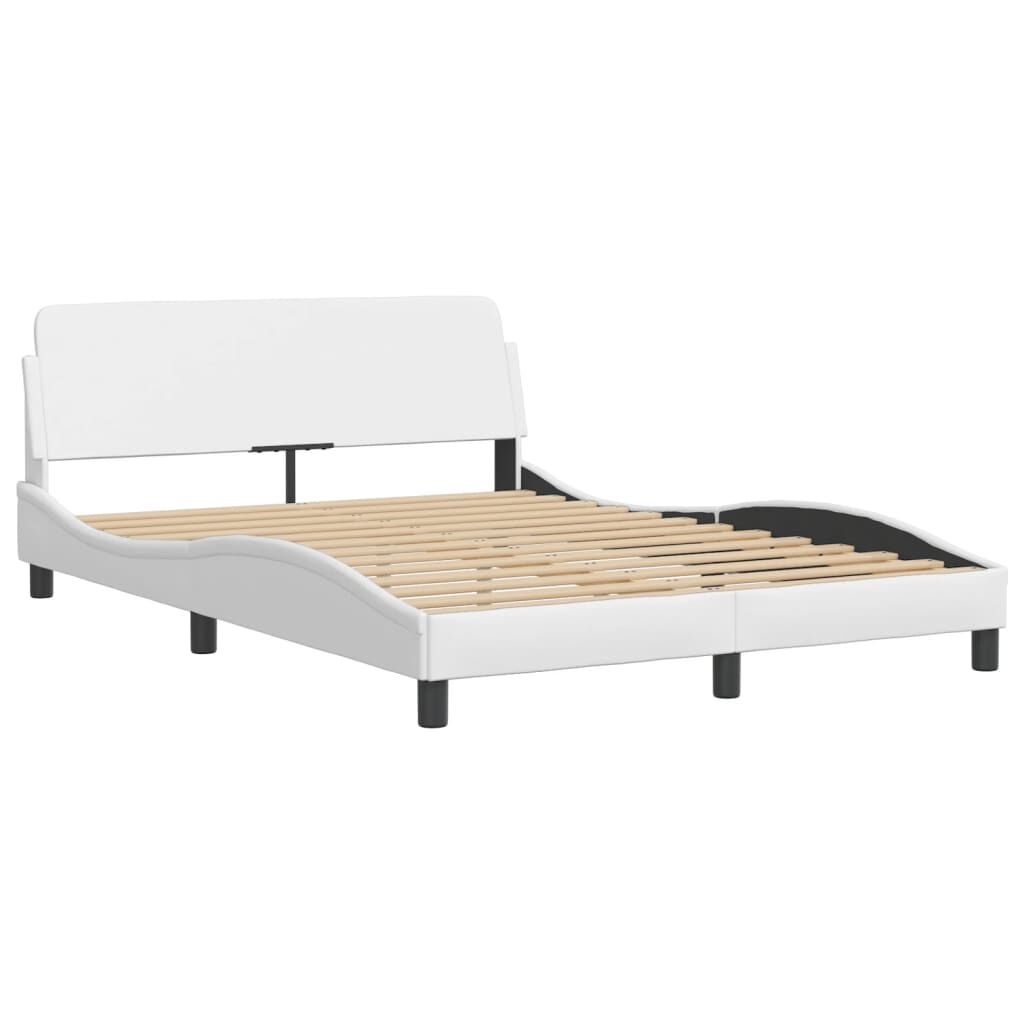 vidaXL Bed Frame without Mattress White 137x187 cm Double Faux Leather