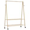 vidaXL Clothes Rack with Shelves and Wheels 132x45,5x155,5 cm Bamboo