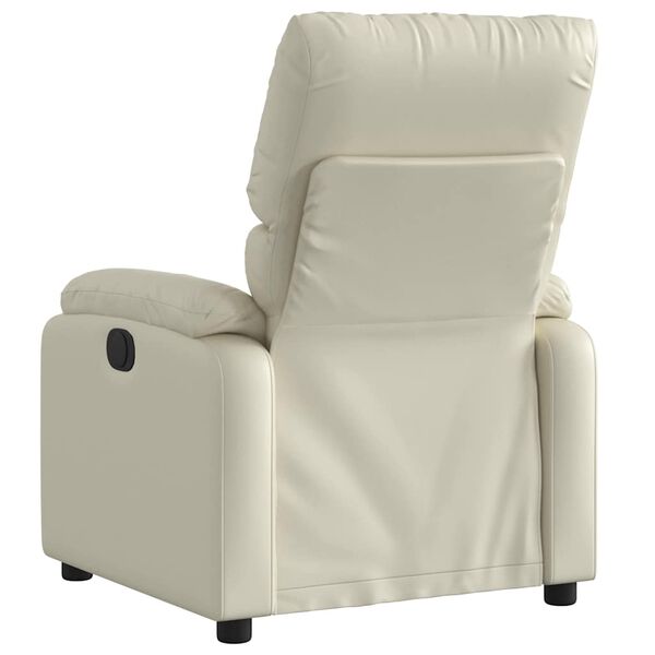 vidaXL Massage Recliner Chair Cream Faux Leather