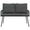 vidaXL Garden Bench with Cushion Anthracite 114 x 64 x 90cm Steel