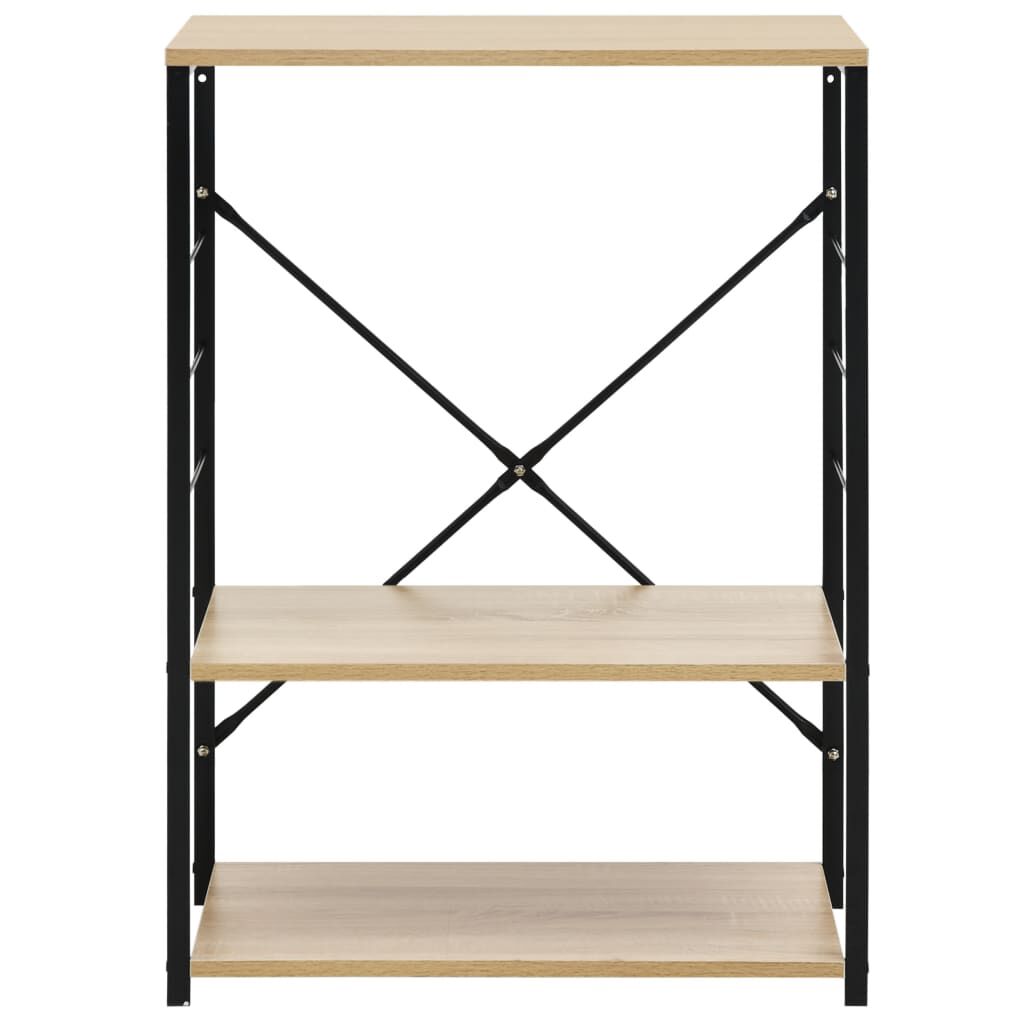 vidaXL Microwave Cabinet Black and Oak 60x39.6x79.5 cm Engineered Wood