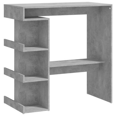 vidaXL Bar Table with Storage Rack Concrete Grey 100x50x101.5cm Engineered Wood