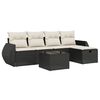 vidaXL 5 Piece Garden Sofa Set with Cushions Black Poly Rattan