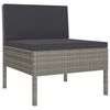 vidaXL 7 Piece Garden Lounge Set with Cushions Poly Rattan Grey
