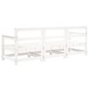 vidaXL 3 Piece Garden Lounge Set White Solid Wood Pine