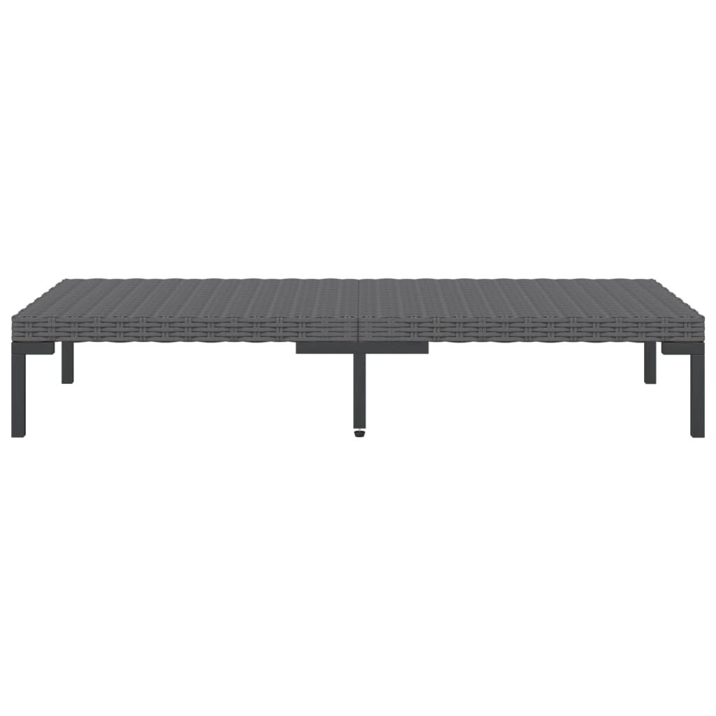 vidaXL 12 Piece Garden Lounge Set with Cushions Poly Rattan Dark Grey