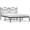 vidaXL Metal Bed Frame without Mattress with Headboard Black 135x190cm