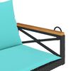 vidaXL Swing Bench with Cushions Black 109x62x40 cm Poly Rattan