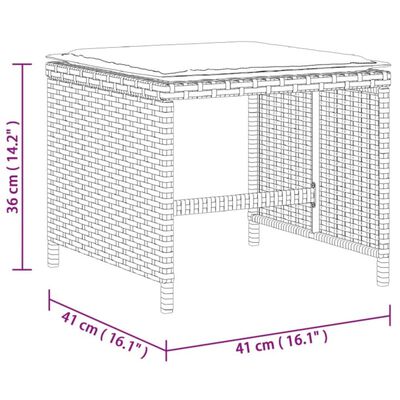 vidaXL 11 Piece Garden Dining Set with Cushions Grey Poly Rattan