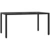 vidaXL 7 Piece Garden Dining Set with Cushions Black Poly Rattan