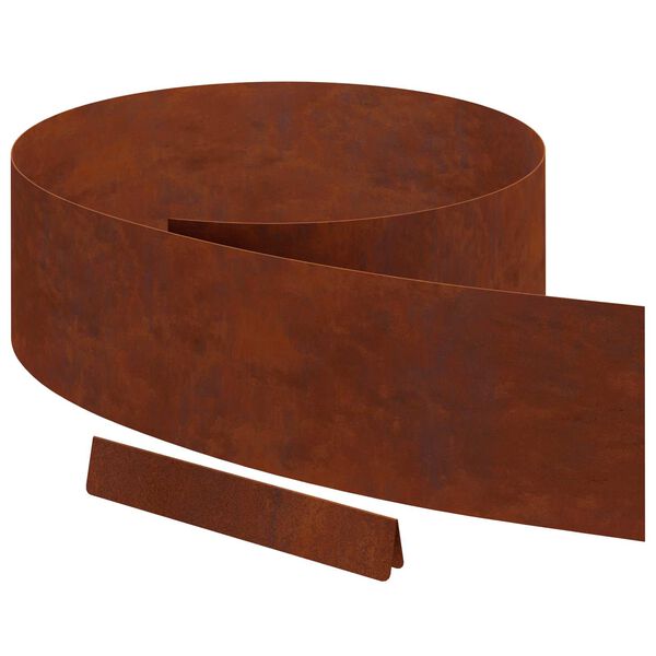 vidaXL Lawn Edging Rusty 450 x 0.05 x 20 cm Weathering Steel