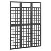 vidaXL 3-Panel Room Divider/Trellis Solid Fir Wood Black 121x180 cm