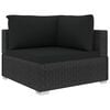 vidaXL 11 Piece Garden Lounge Set with Cushions Poly Rattan Black