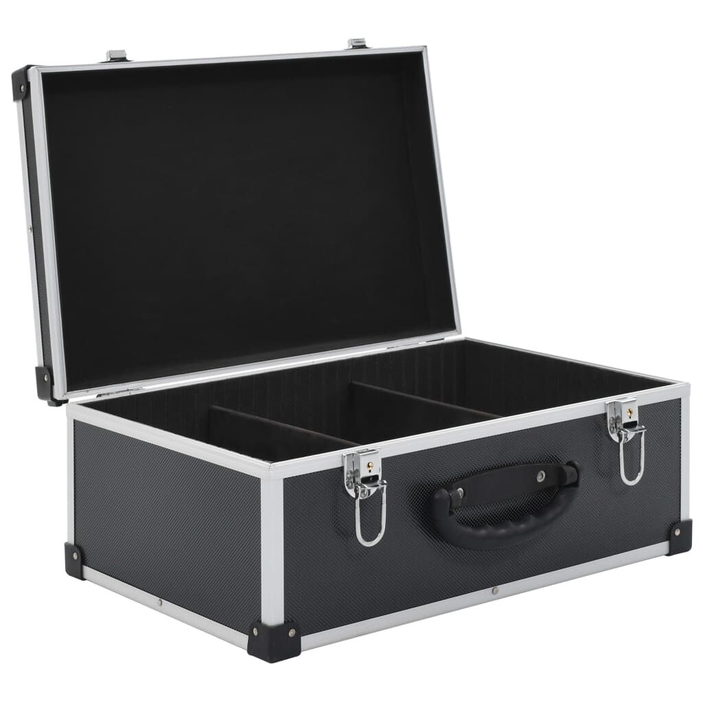 vidaXL CD Case for 60 CDs Aluminium ABS Black