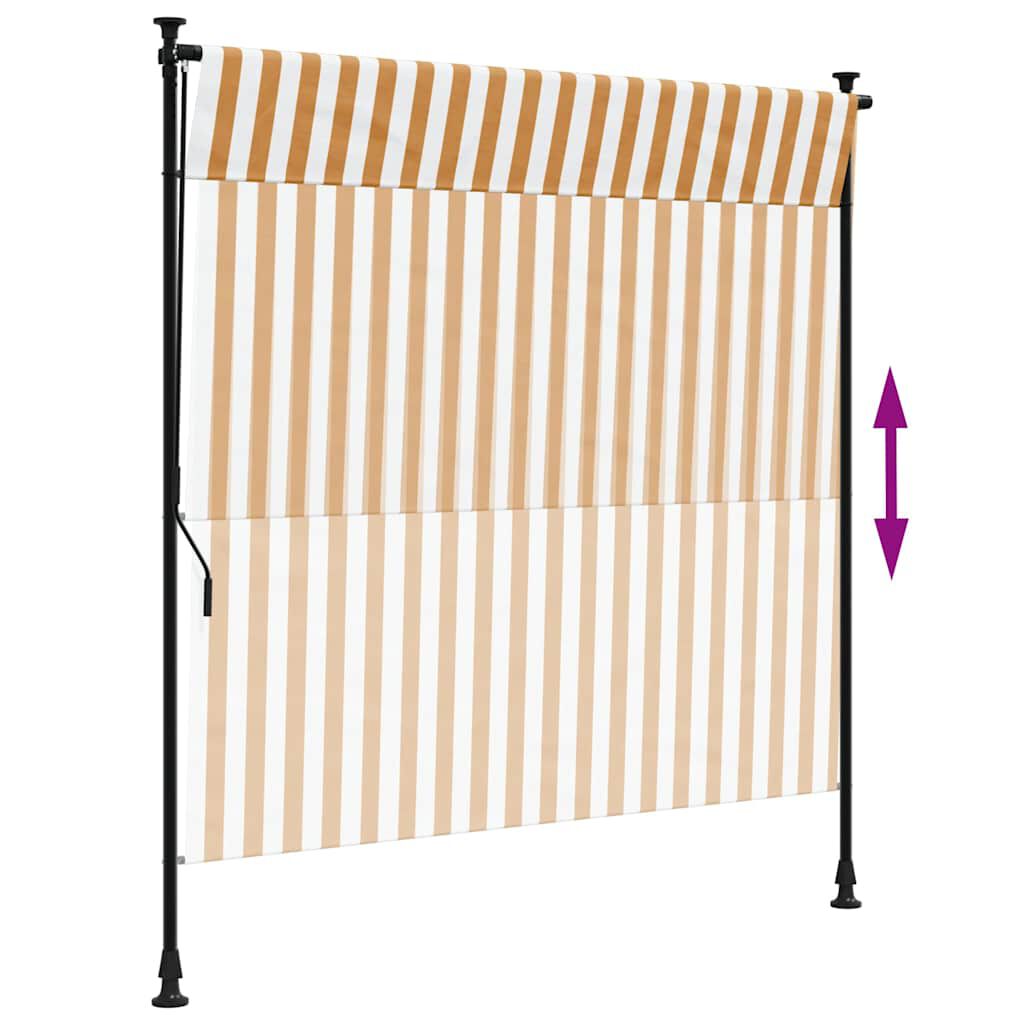 vidaXL Outdoor Roller Blind Orange and White 150x270 cm Fabric&Steel